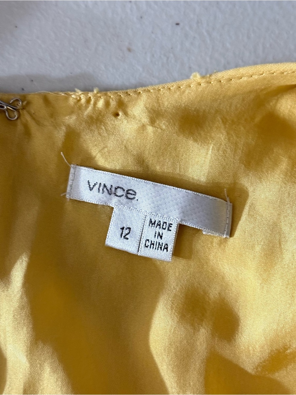 Vince Yellow Textured Cotton Silk Sleeveless Fit & Flare Dress Size 12 - Picture 7 of 9